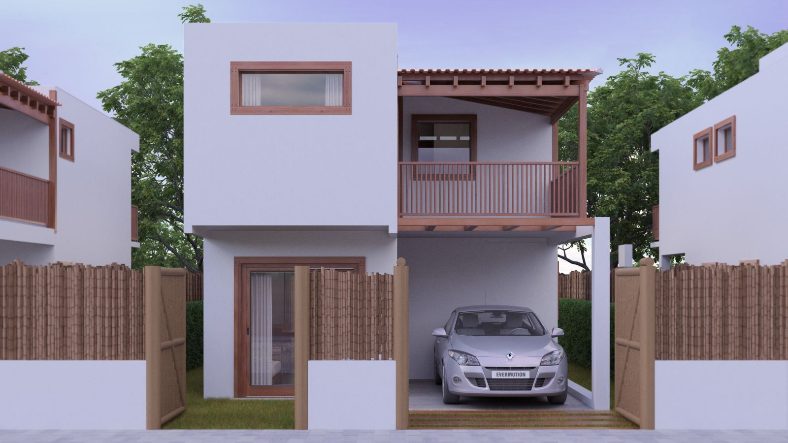 Fachada frontal com garagem